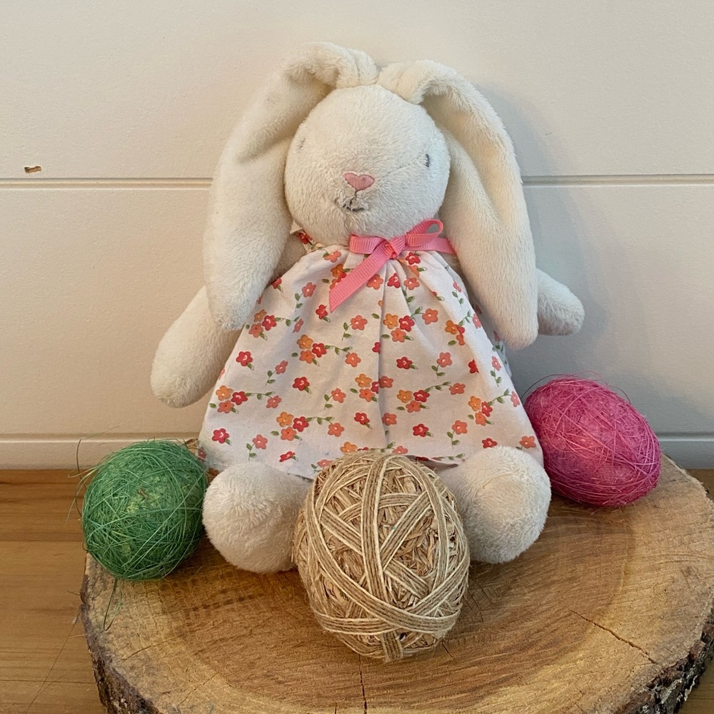 Stuffed Easter Bunny Stuffed Animal Stuffy Stuffie Soft Fuzzy Baby Shower Floral